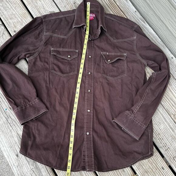 Red Ranch men’s size XL cotton brown, work shirt with snaps - Picture 6 of 8